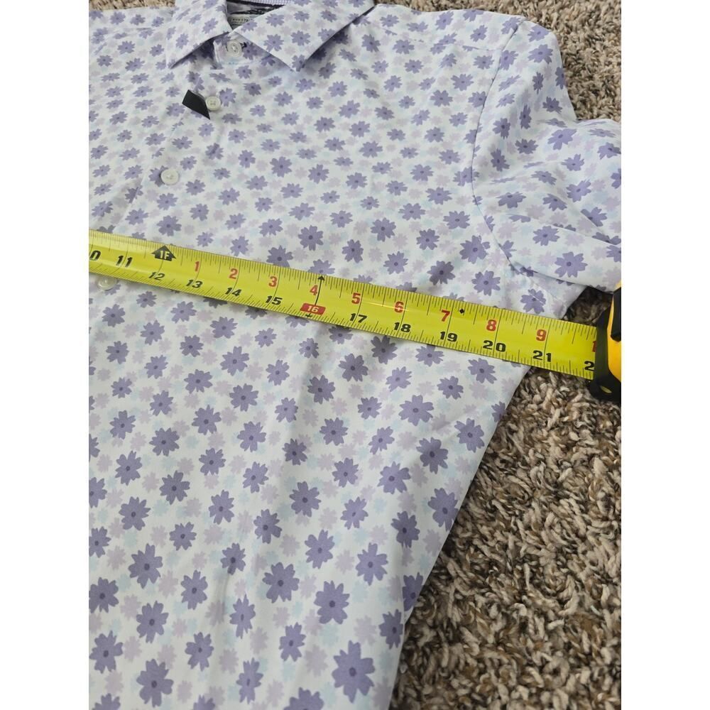 Report Collection Floral Shirt Men M Purple Stretch Slim Fit NWOT Soft Statement - Picture 9 of 9